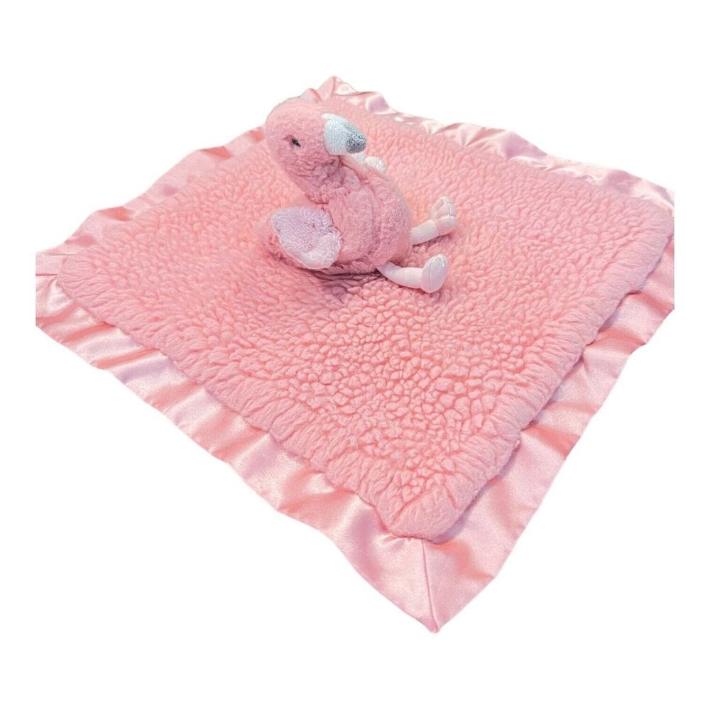 Pink Flamingo Lovey Fleece Security Blanket Cloud Island No Rattle Gray Beak EUC